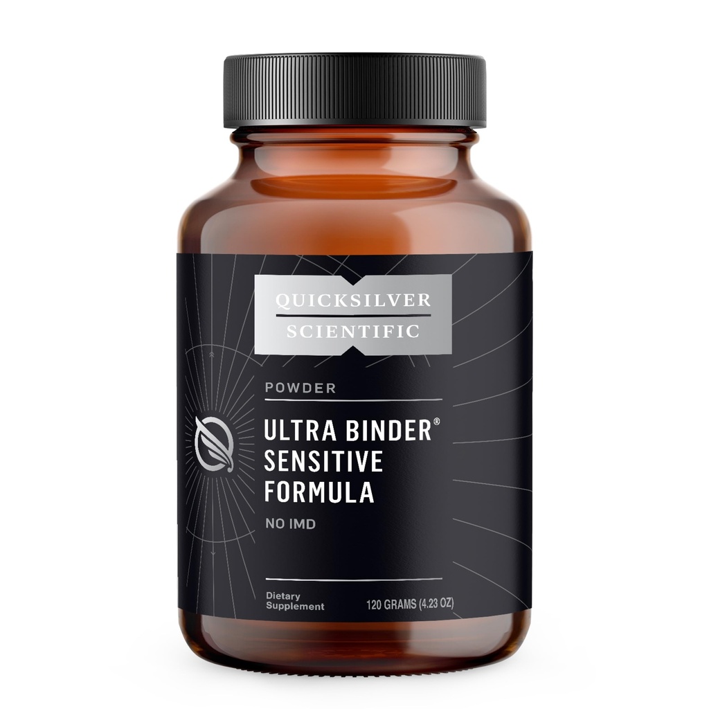 Quicksilver Scientific Ultra Binder Sensitive Formule - Gut doplněk zdraví s aktivovaným Charcoal, Bentonit Clay - Cleansing Support Powder (120g)