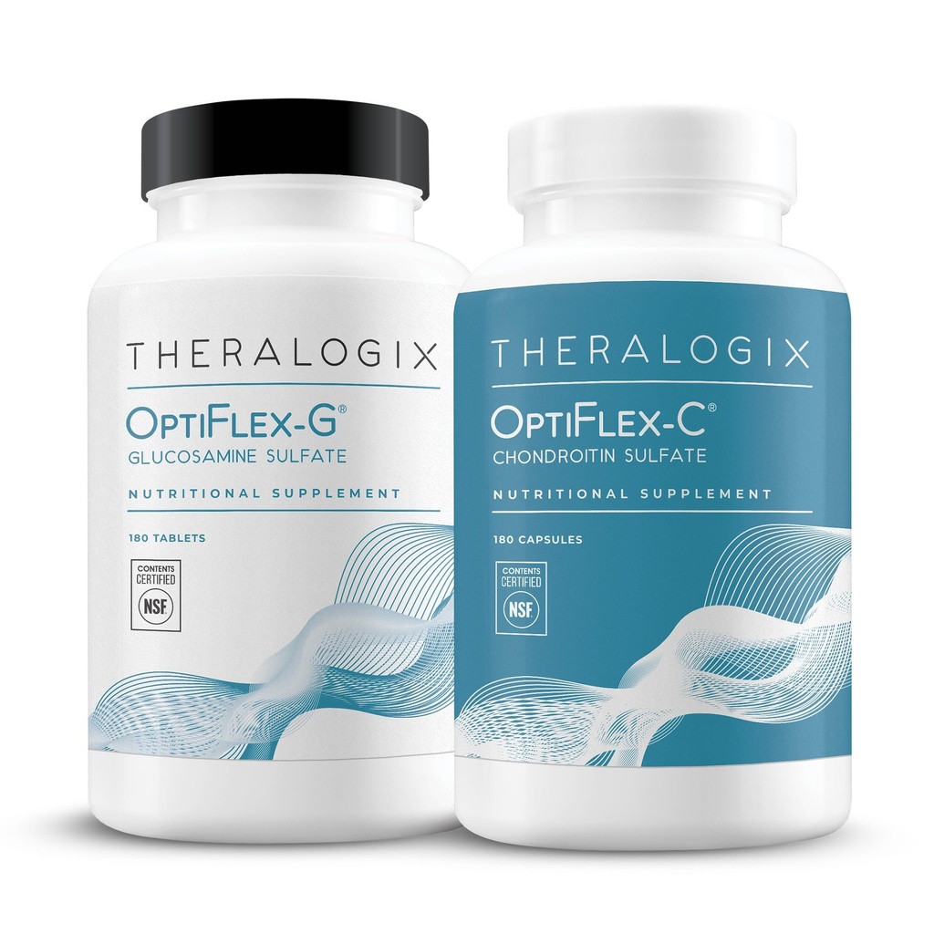 Theralogix OptiFlex Complete - 90-Day Supply - Glucosamine & Chondroitin Supplement - Support Healthy Joint Function - Joint Supplements for Women & Men - NSF Certified - 180 Caps & 180 Tabs