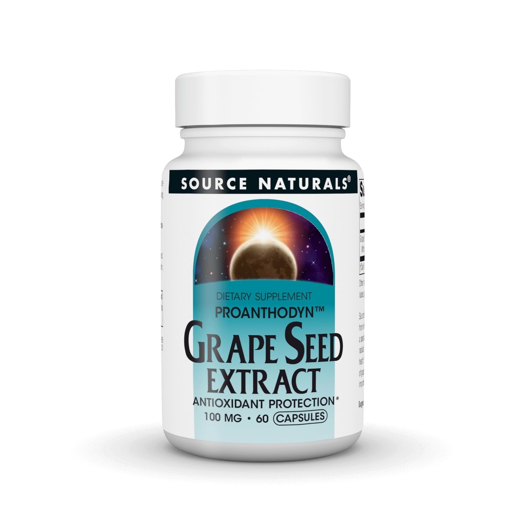 Zdroj Naturals Grape Seed Extract, Chrání a podporuje zdravé stárnutí mozku *, 100 mg - 60 Kapsle