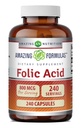 Úžasná kyselina listová (vitamin B9) 800 Mcg dodatek 124; Kapsle 124; Non- GMO 124; gluten- Free Factory 124; Made in USA (1 balení 124; 240 Počet)