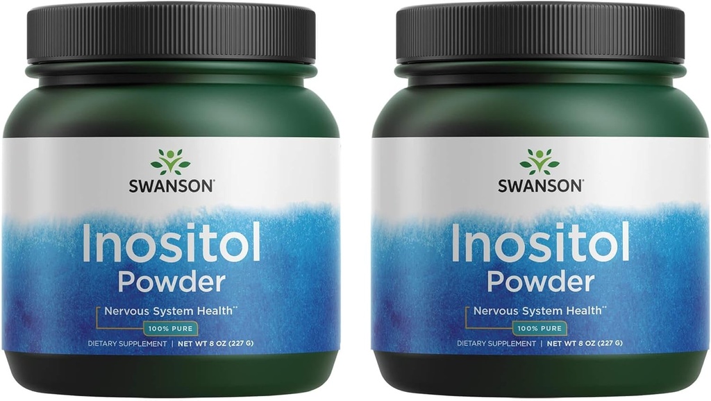 Swanson 100% čistý Inositol Powder - přírodní doplněk podporující soustředění a relaxaci - Nerve & Cellular Support - (8oz) 2 Pack