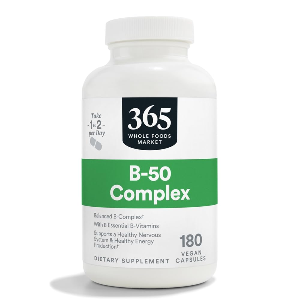 365 podle Whole Foods Market, Vitamin B-50 Complex, Vegan, 180 Kapsle
