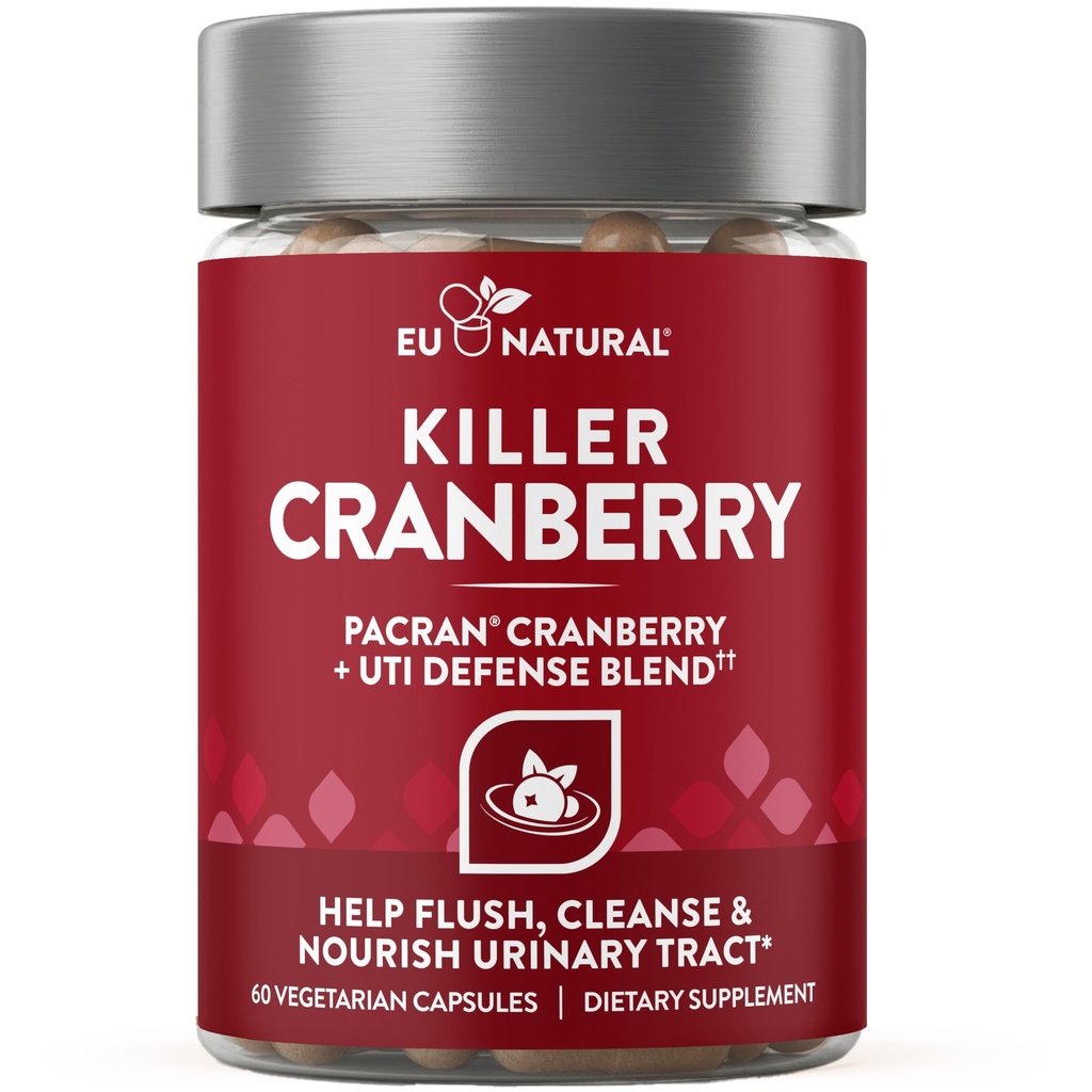 9-in-1 Killer Cranberry pilulky pro ženy - UTI Defense Blend with Clinically Studied Ingredients - 9 Extract Nutriční Trakt Dodatek - Pine Bark, Propolis, Vitamin D & More - 60 Fast- Zastupující kapsle