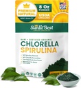 Sunlit Nejlepší USDA Organic Chlorella Spirulina Powder - 100% syrový & Vegan Zdroj bílkovin & Chlorofyl 124; Non GMO & gluten Free Superfood Energy Drink OF 124; Gut Health & Immunal Supplement, 8 oz