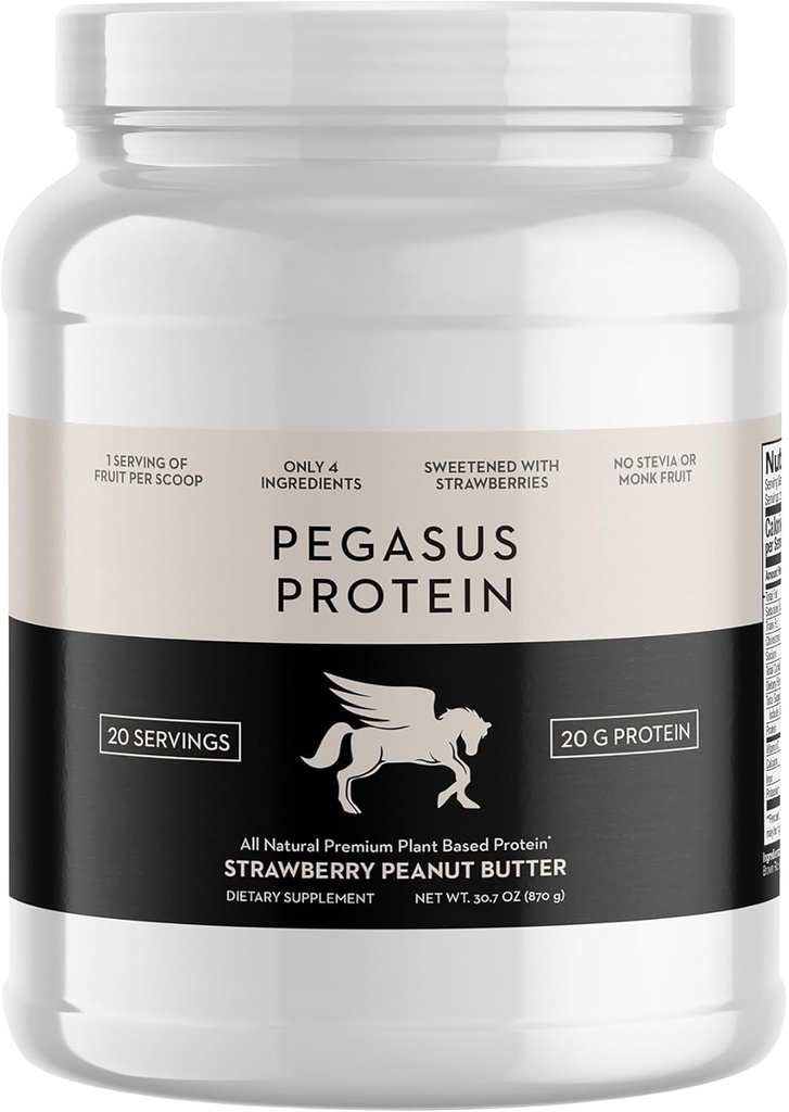 Pouze 4 ingredience - No Stevia, No Monk Ovoce, Žádné umělé sladkosti - Jahodové arašídové máslo Protein Powder, Všechny přírodní, Sweeced s Berries (20g bílkovin, 20 Služeb)