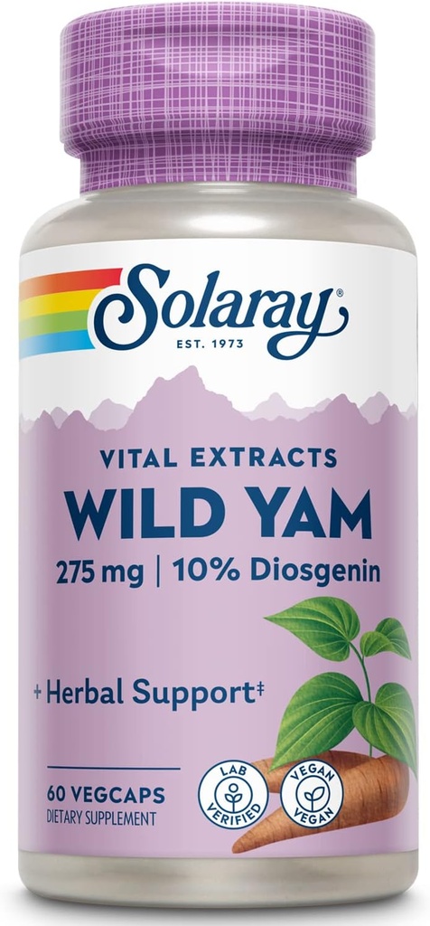 SOLARAY Garantovaná potence Wild Yam Root Extract Root Extract, Veg Cap (Btl- Plastic) 275mg Př