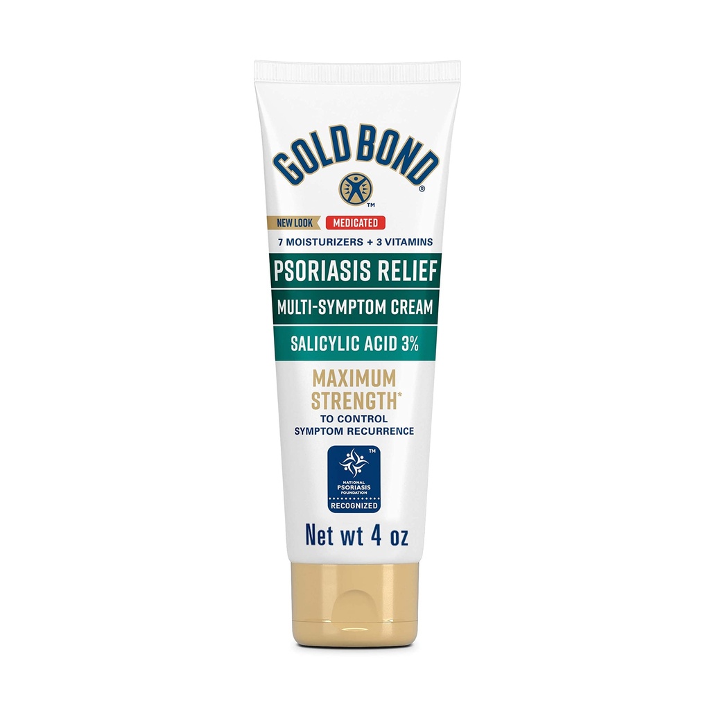 Gold Bond Multi- Symptom Psoriasis Relief Cream, 4 oz., pro Itchy, podrážděné a škálování kůže
