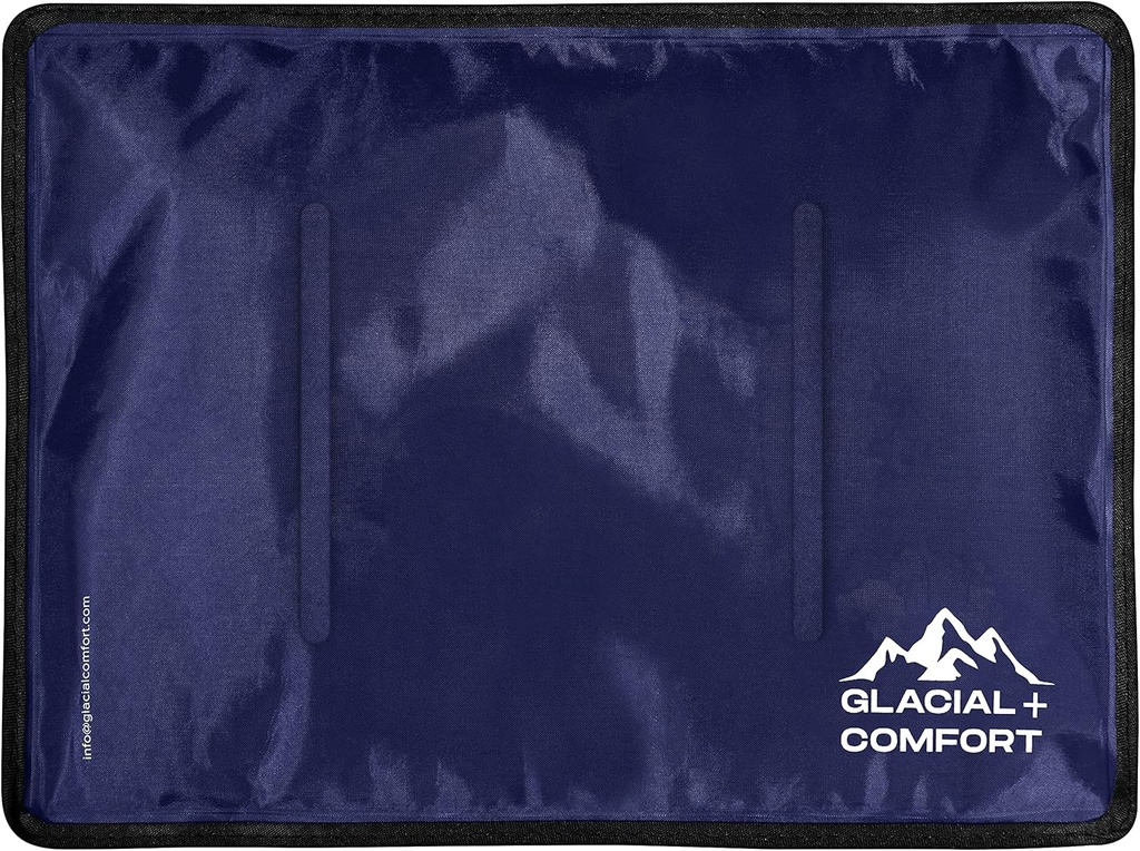 Glacial Comfort Large Gel Ice Pack for Injuries Reuse - (15 "x 11") Cold Pads for Back Pain, Hip, Knee, Ramender, Muscle Strains, Migréna & Postpartum Recovery, Flex Technology - Compression Pad.