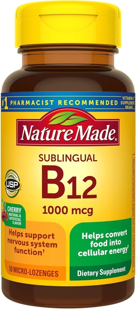 Příroda vyrobený sublingvální vitamin B12 1000 mcg Micro-Lozenges, 50 Počet pro Metabolické zdraví