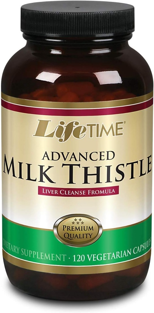 LIFETIME Mléko Thistle Směs Játra čistící vzorec CY124; s kořen pampelišky a kurkuma (120 CT)