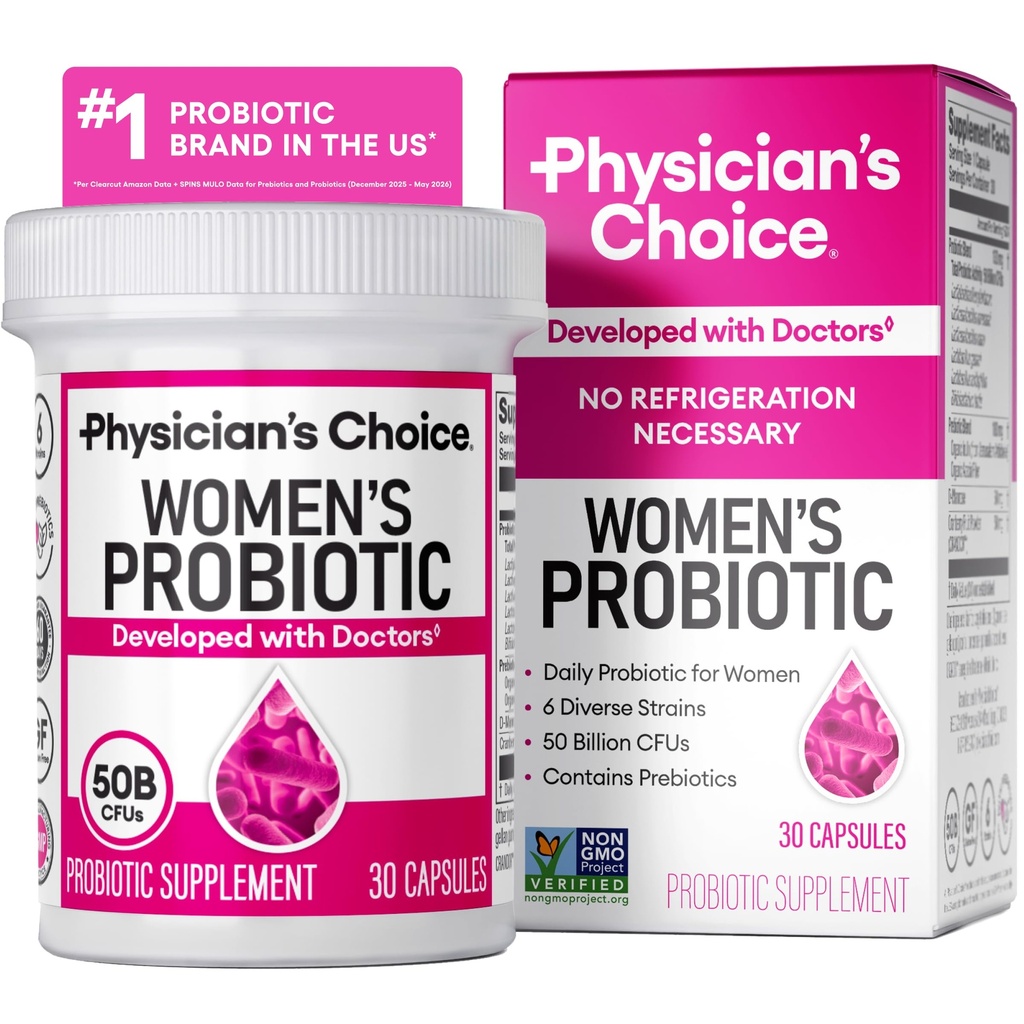 Lékařská choice Probiotika pro ženy - PH Balance, Digestive, UT, & Feminin Zdraví - 50 Miliardy CFU - 6 Unique Strains for Her - Organic Prebiotics, Cranberry Extract + - Ženy Probiotic - 30 CT