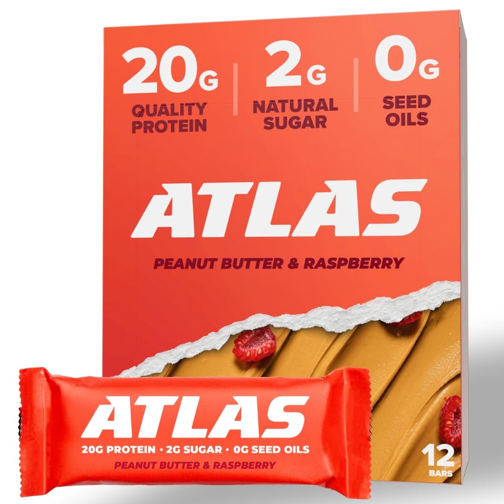Atlas Protein Bar, 20g protein, 1g cukr, čisté složky, gluten zdarma (Chocolate Variety, 12 Počet (balení po 1))