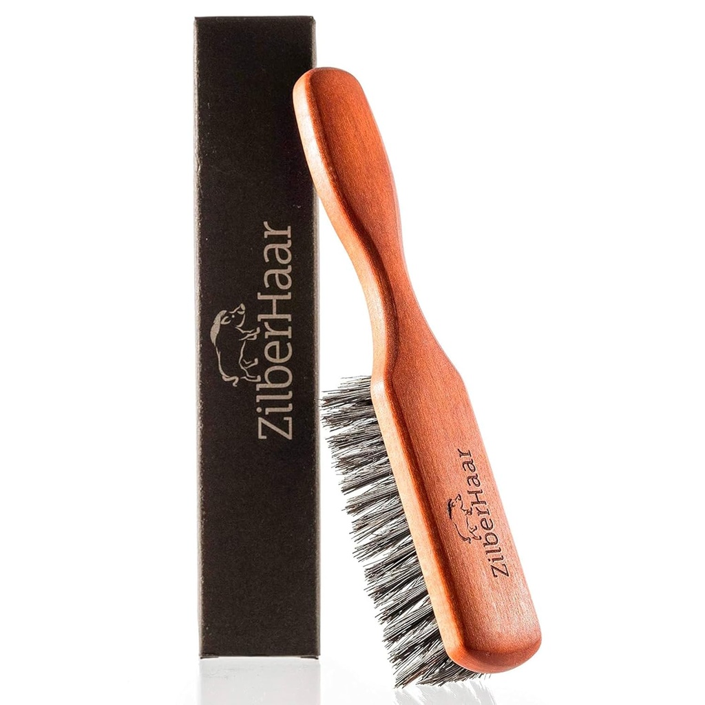 ZilberHaar Regular Beard Brush - Soft Boar Bristles - Beard grooming štětec pro muže - Straightens a Promotes vousy růst - Práce s Beard oleje a balzámy - Základní pro péči o vousy soupravy