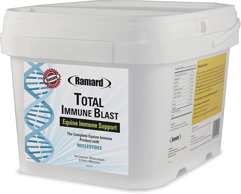 Ramard Total Imunitary Blast - Imunitní podpora koní, vitamin & prášek doplněk w / zinek, selen, Omega 3, Omega 6 & Vitamíny w / Nukleotidy, Koňský prášek & doplňky 6.75 liber. 180 dní Dodávka