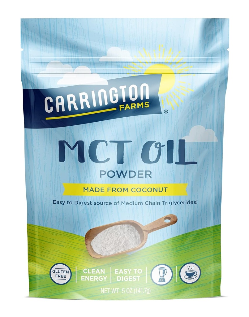 Carrington Farms - Organic MCT Oil Powder - gluten Free, Hexane Free - NEN GMO - Keto Friendly and Dairy Free