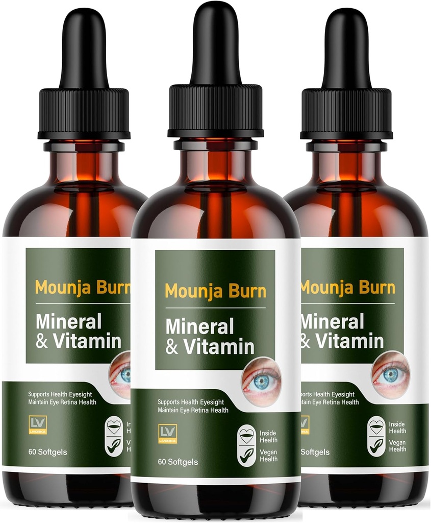 (3 balení) Mounja Burn Advanced Kapky Formule 3 Lahve 90 dní