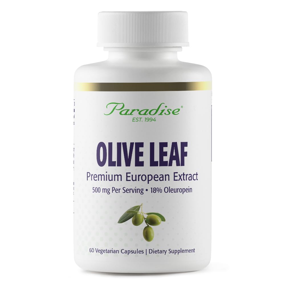 Paradise Herbs Olive Leaf Extract ze španělských andaluských olivových stromů, Super potent, Ultra Pure, Non-GMO, Vegan, Gluten Free, 60 Vegetariánských kapslí