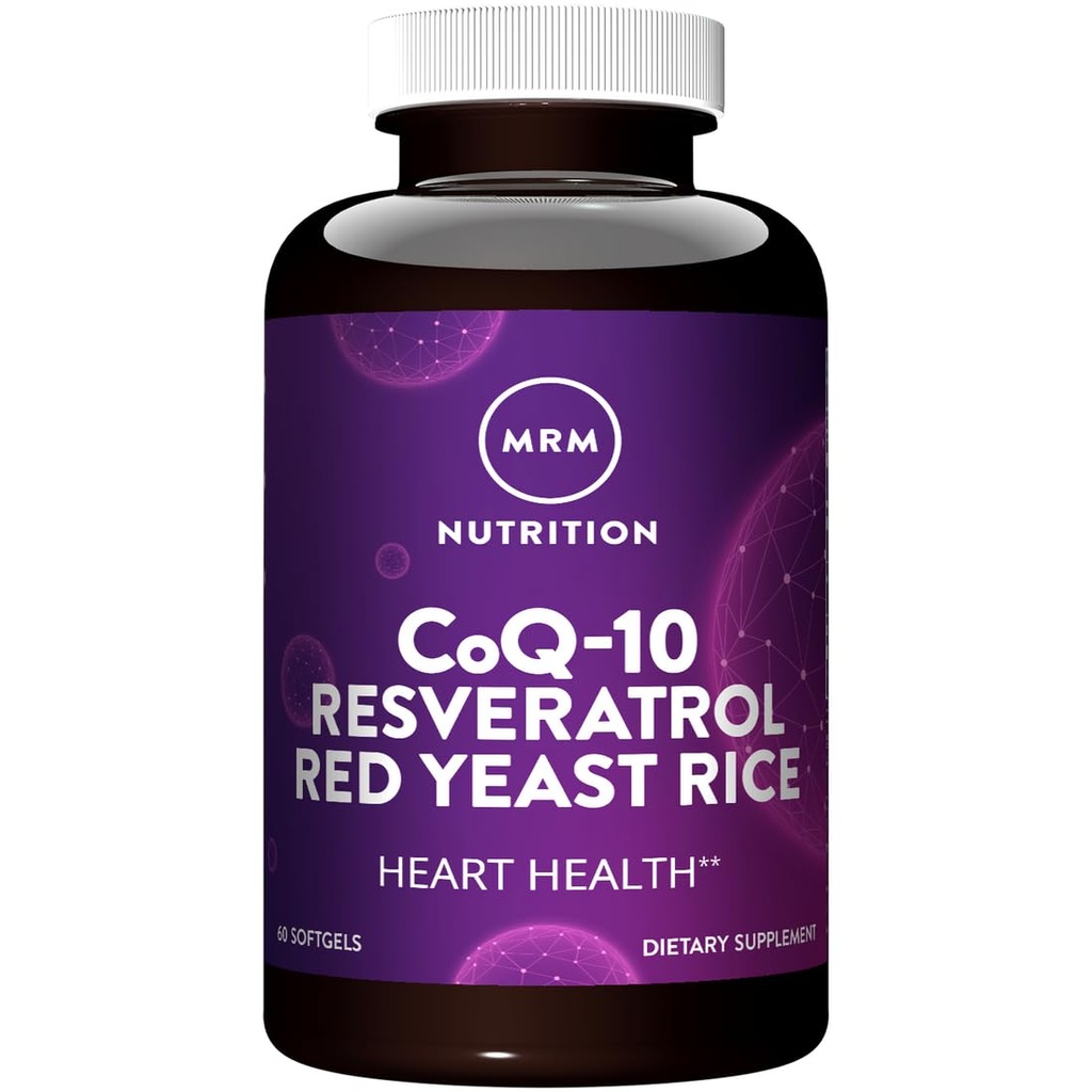 MRM Nutrition CoQ-10 Resveratrol Red Yeast Rice CARL 124; Podporuje kardiovaskulární a srdeční zdraví CARL 124; Gluten- Free CARL 124; Non- GMO CARL 124; 30 Softgels