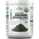 Zazzee USDA Organic Spirulina Powder, 2.2 Pounds (1 KG), 303 Servings, Certified Kosher, 100% Pure, Non-Iradiated, Mess- Free Wide Mouth Container, Fresh Smell and Neutrální Chuť, Non-GMO, Made in USA