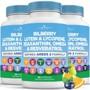 Eye Health Vitaminy s Bilberry, Lutein & Zeaxanthin, Lycopen, Resveratrol, Grape Seed Extract Flaxseed Astaxanthin- AREDS 2- 180 Kapsle
