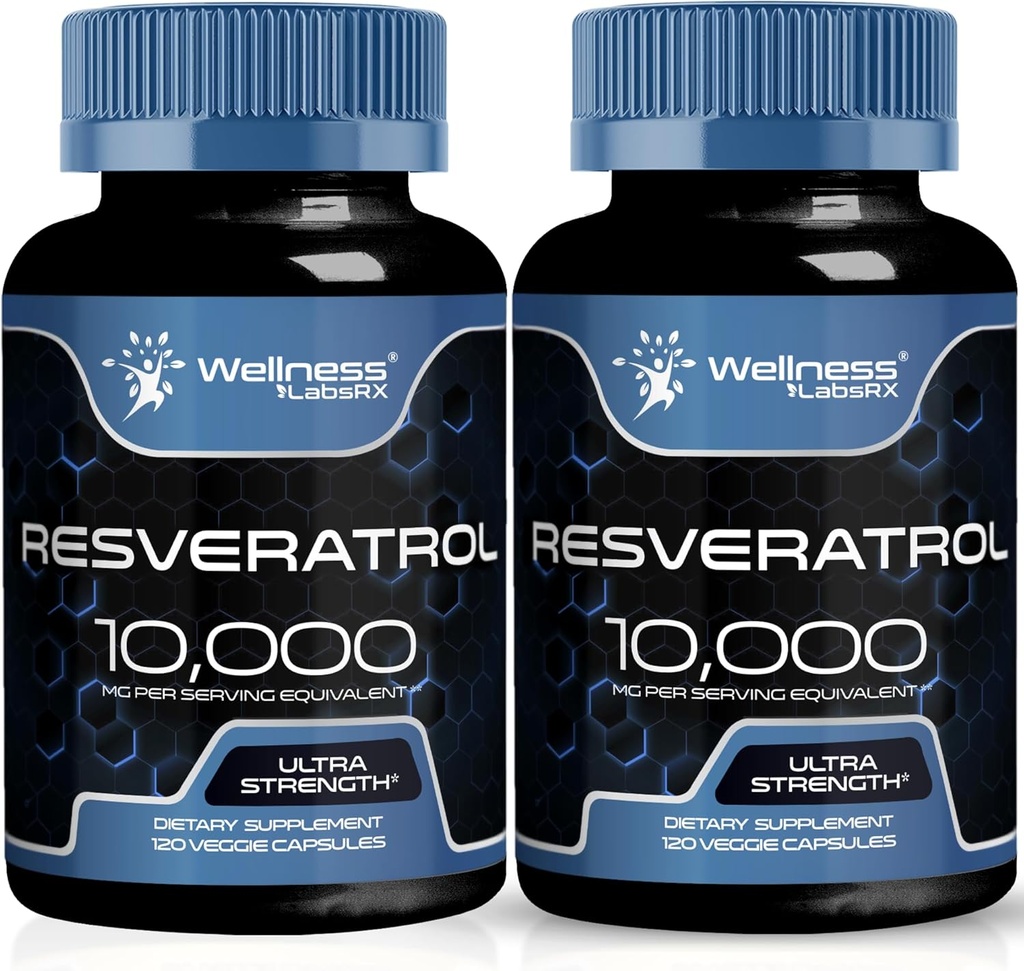 WELLNESS LABSRX Resveratrol 1000mg Kapsle - 240 Počet - Japonská Knotweed Extract Resveratrol - Balení po 2