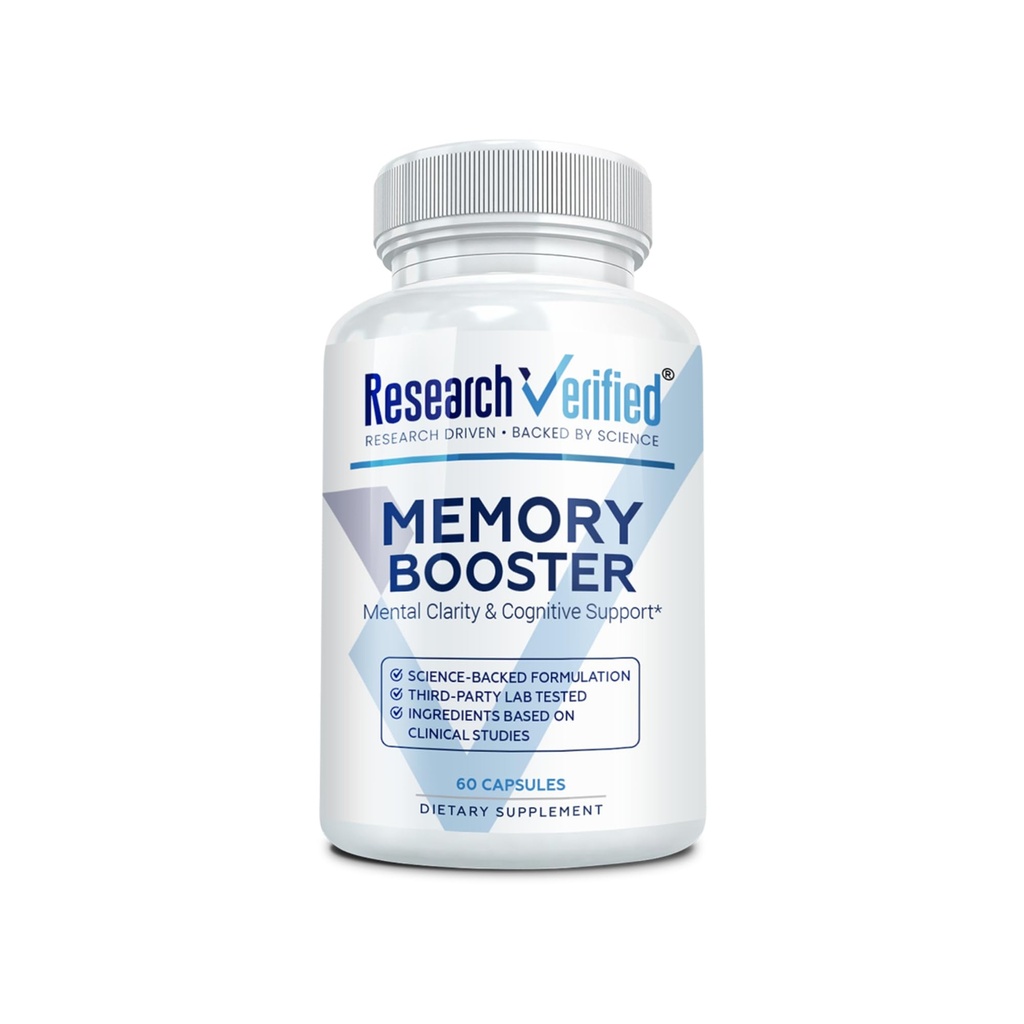 Výzkum ověřený Memory Booster - Nootropní dodatek - Vylepšení poznávání a paměť - Lví hříva, Ginkgo Biloba, BioPerine - 60 Kapsle - Non- GMO - Vyrobeno v USA