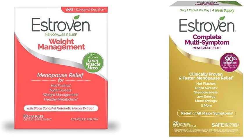Estroven Weight Management for Menopauze Relief, Poskytnout noční poty & Hot Flash Relief, 30 CT + Kompletní vícesymptom Menopauza Dodatek pro ženy, 28 CT, Drog- Free & Non- GMO