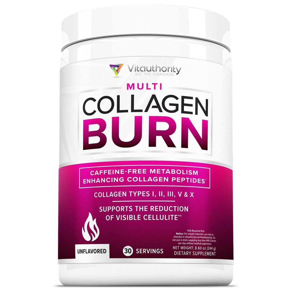 Hydrolyzované kolagen prášek pro hubnutí - Burn Ultimate Beauty Complex Multi Peptides prášek pro ženy s typy I II III V a X pro podporu spalování tuků Neochucené 30 Služeb