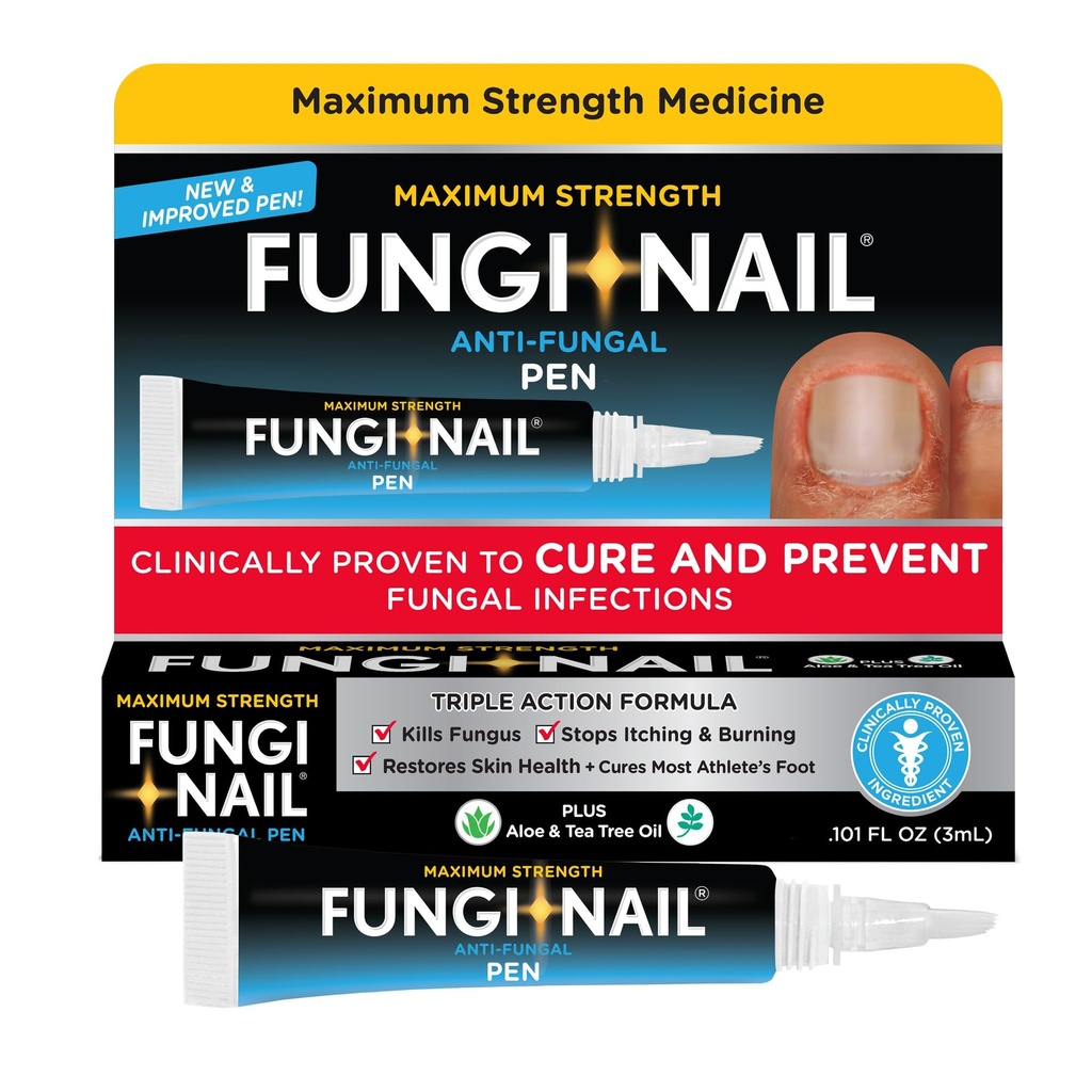 Fungi- Nail Pen Aplikátor Anti- Fungal Solution, Zabíjí houby, které mohou vést k nehtu & Athlet 's Foot s Tolnaftate & Klinicky Proven to Cure and Prevent Fungal Infekce, 0.101 Fl Oz (balení po 1)