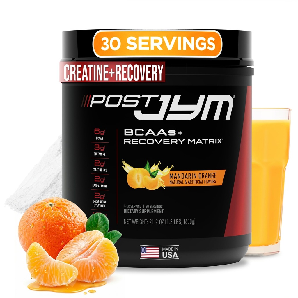JYM dodatek Věda Post JYM Aktivní Matrix Mandarin Orange Amino Recovery Powder Pure Creatine HCL, BCAA je, glutamin, karnitin, Betaine, Taurin pro sílu, opravy, Výkon 30 Služební
