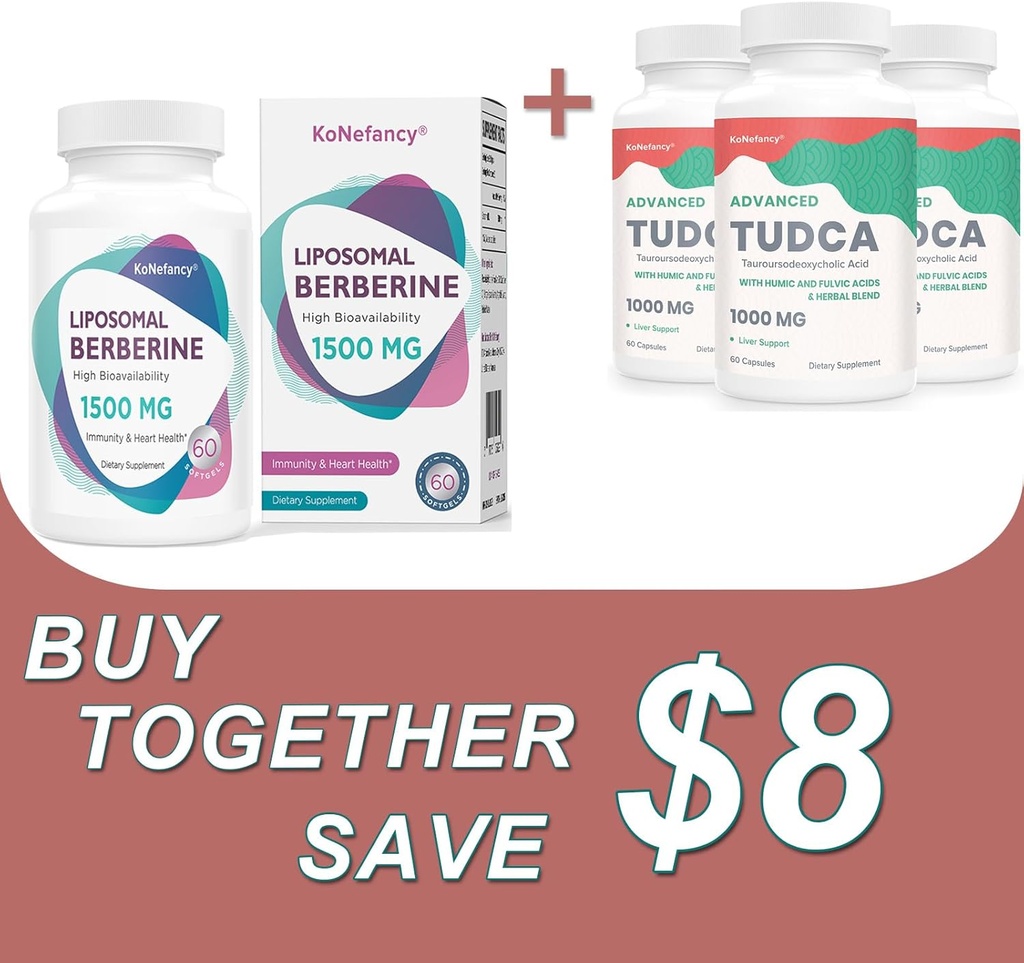 Optimalizovat své zdraví s TUDCA Complex 3Pack a Liposomal Berberine 1500mg Bundle