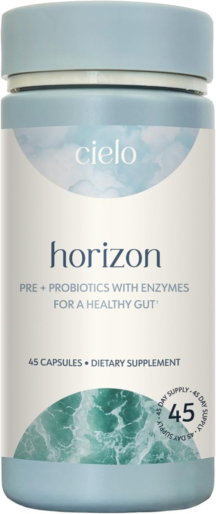 Cielo Daily Horizon Prebiotics - Probiotika pro muže a ženy - Denní Probiotika 20 miliard CFU pro dospělé Gut zdraví - Obsahuje trávicí Enzymy Směs pro stravení živin (45 denní zásoba)