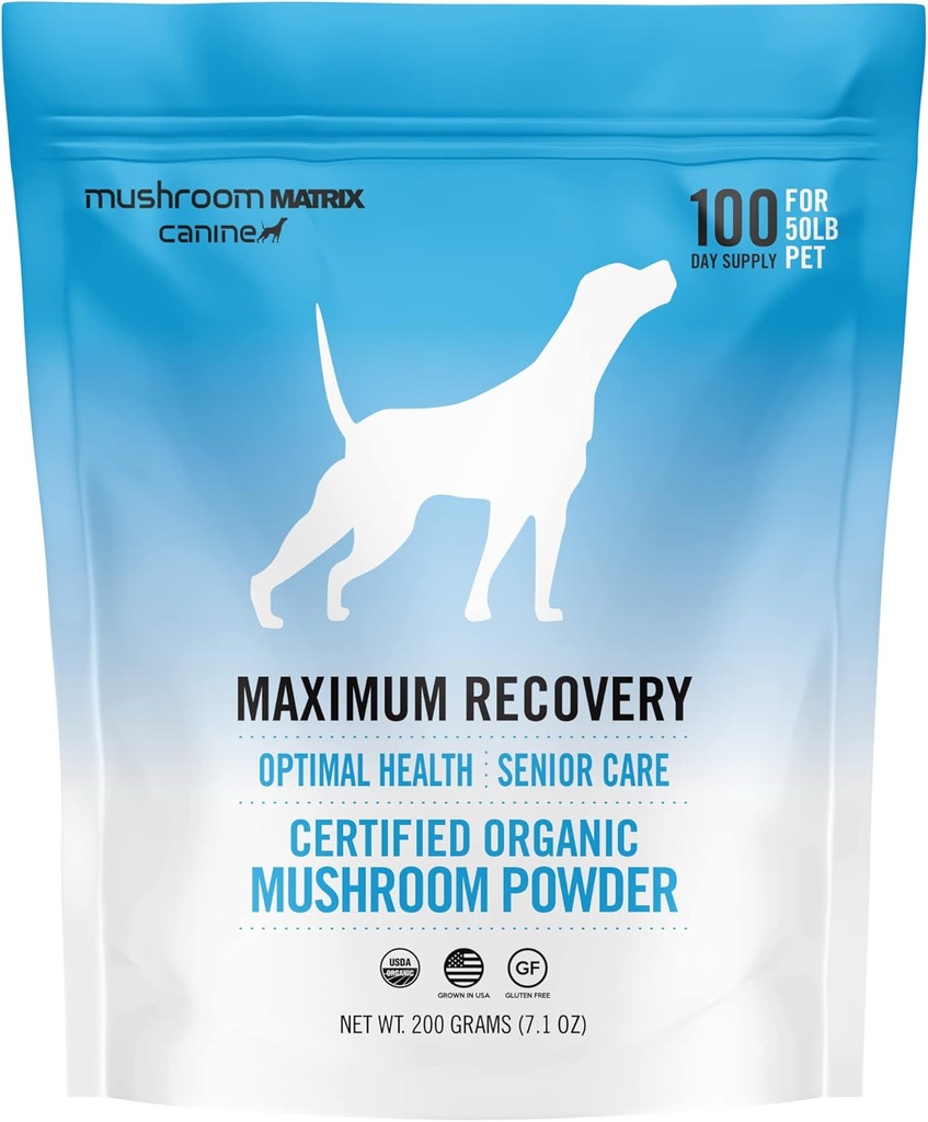 Om Houba Matrix Maximální recovery Houba Pet dodatek prášek, podporuje optimální zdraví a senior péče o psy & kočky, 200 Grams, 7.1 oz
