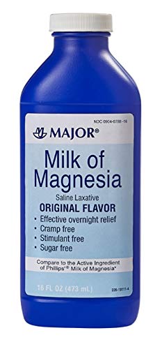 MAJOR Mléko Magnézie Saline Laxative - Original Flavor - Effective Overnight Relief - Stimulant- Free, Sugar- Free - 16 Fl Oz