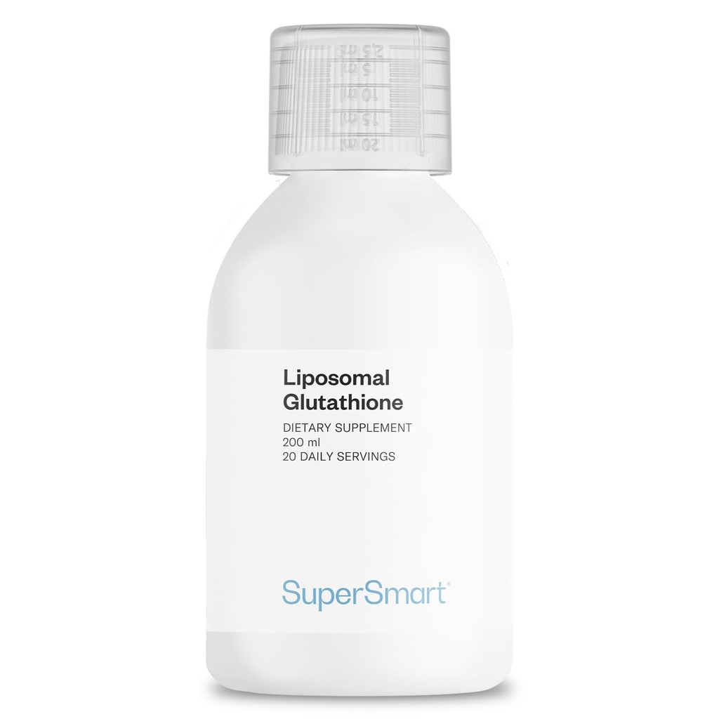 Supersmart - Liposomální Glutathione Liquid 900mg / den (vysoká potence) - Vysoce biologicky dostupná forma Glutathionu - Vylepšený antioxidant s vitaminem C C124; Non- GMO & gluten zdarma - 200ml - 20 Služeb