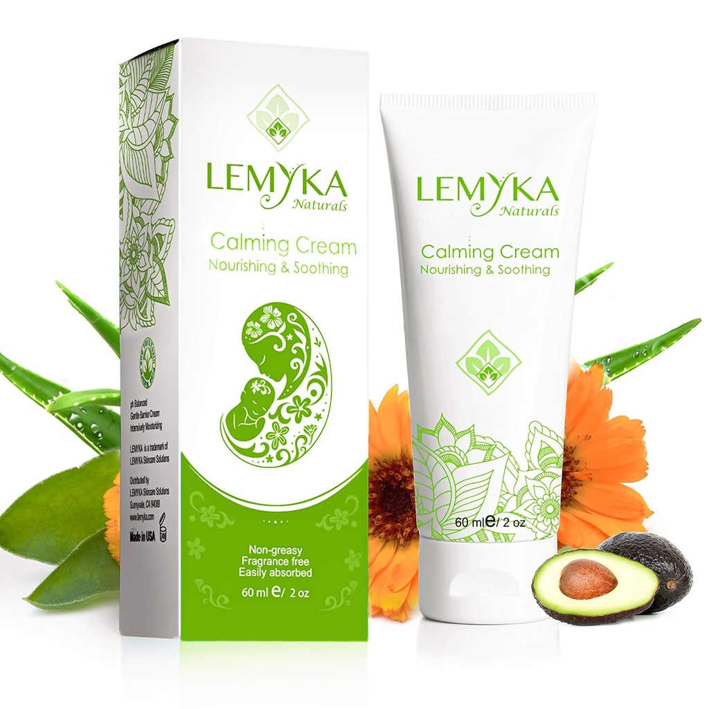 Natural Eczema Cream, Itch Relief for Atopic dermatitis, Soothing & Intensive Moisturizing, Sucho cracked Skin Balm, Anti Itch Ointment, 10X Organic aloe vera, ceramidy, LEMYKA, 2OZ