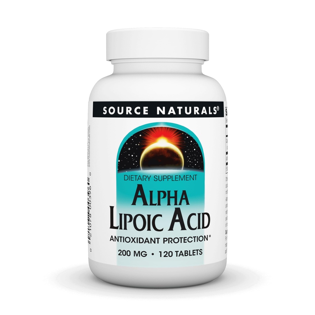 Zdroj Naturals Alpha Kyselina lipoová 200 mg podporuje metabolismus zdravého cukru, funkci jater a výrobu energie - 120 tablet