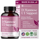 Čisté D Mannose Kapsle 1000mg Per Serve - Rychlá podpora UTI - Čistota moče a močového měchýře Zdraví - Brusinky, D- Mannose, Pampeliška, Hibiscus Flower - 60 Veggie Caps