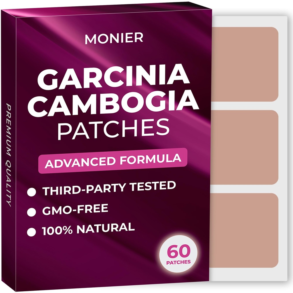 MONIER Garcinia Cambogia Patches (balíček 60) - 100% přírodní Patch pro ženy a muže - s B12 & Draslík - Energie, Focus & Body Support - Vylepšená formule