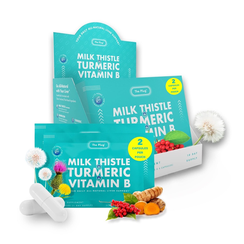 Plug Játra čisticí detox & opravit pilulky - Mléko Tloušťka Játra Detox - Tučná Játra Supplement - 20 Bylinné Játra Kapsle, Kurkuma & Vitamin B pro zdravé trávicí a imunitní systém