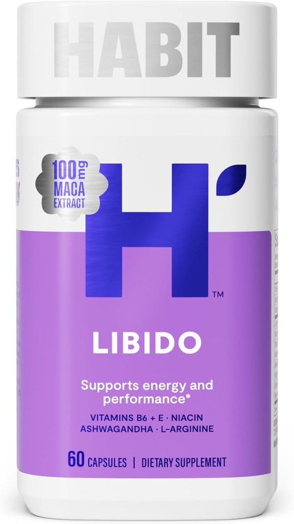 Habit Libido Dodatek (60 Kapsle) - Nový vzhled, Přírodní Afrodisiac Směs s Maca, Ashwagandha L-Arginin, Podporuje energii a výkon, Vegan, Non- GMO (1 Pack)