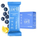 MenoWell Menopauza Protein Bary pro ženy, Podpora hubnutí, čerstvé borůvkové citróny, 25% denní fiber, Plant- based, 7g proteinu, 1g přidaného cukru, 10 Počet (balení po 1)