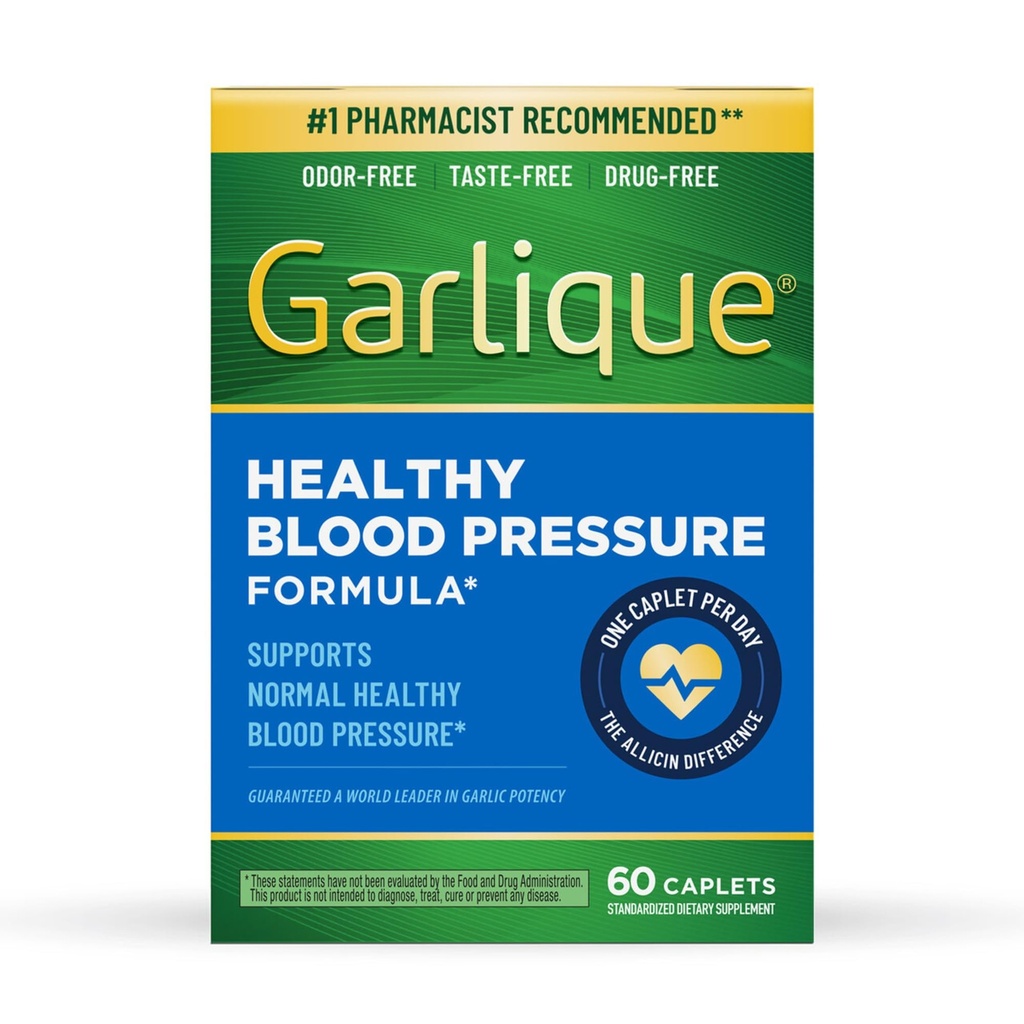 Garlique Česnek Extract Dodatek, Zdravý krevní tlak Formule, Odorless & Vegan, 60 Kaplety