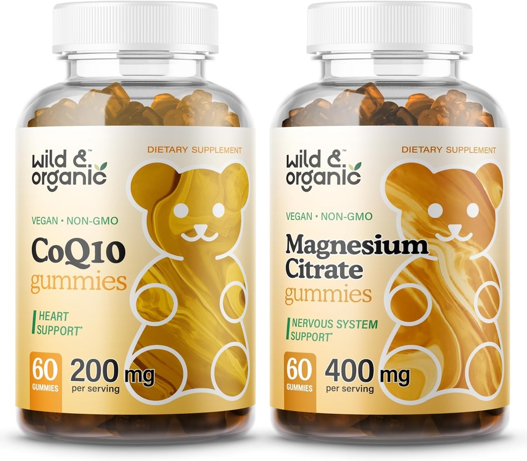 Wild & Organic CoQ10 Gummies & Magnesium Citrát Gummies