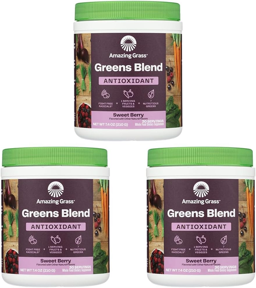 Amazing Grass Sweet Berry Antioxidant Superfood Powder, 7.4 OZ (balení po 3)