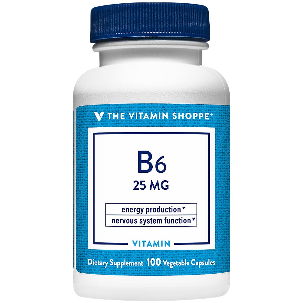 Vitamin B6 a podporuje výrobu energie 25 MG (100 Zeleninové kapsle)