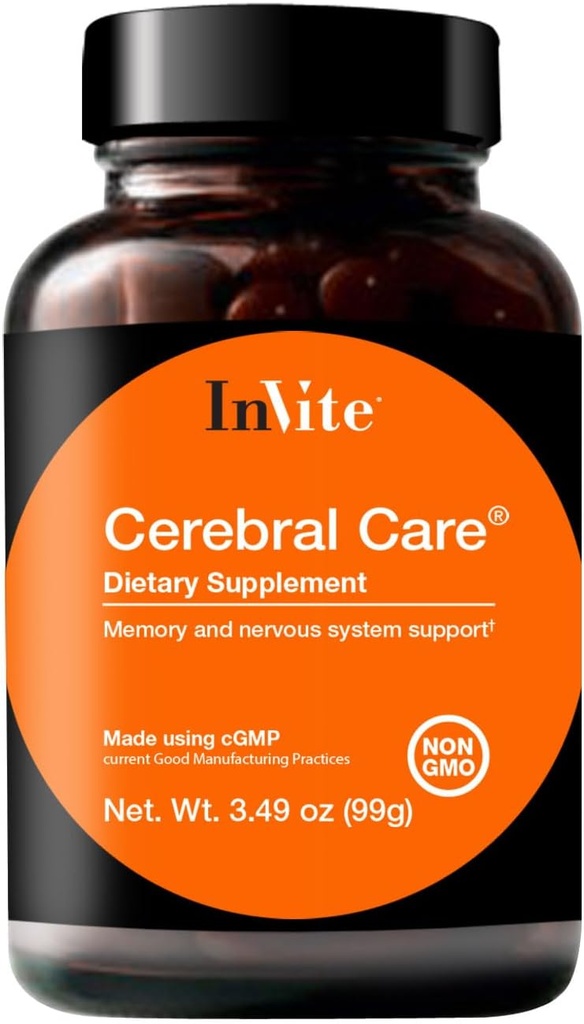 InVite Health Cerebral Care ™ - Podporuje zdraví mozku včetně paměti, soustředění, pozornosti a nálady - Obsahuje Inositol, acetyl- L- karnitin, Cholin, Fosfatidylserin, Astaxanthin - 30 Služeb (2-Pack)