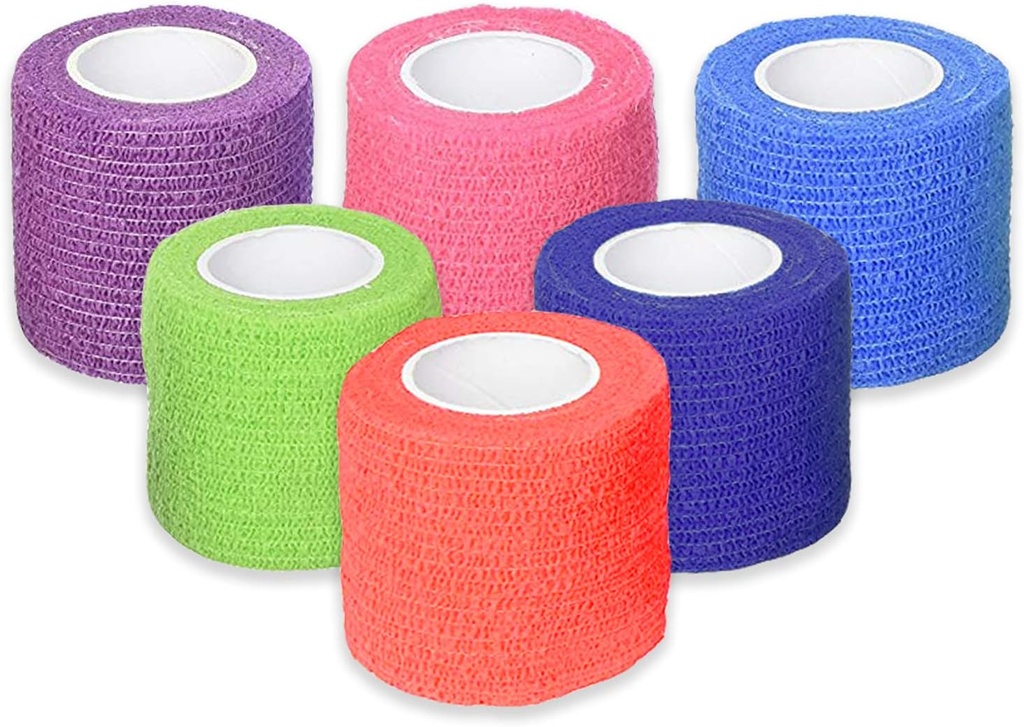 Vždy připraven první pomoc vlastní adhezivní soudržné obvazy 2 "x 5 Yards - 12 Počet, Rainbow Barvy