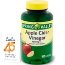 Apple Cider Ocet 450mg. Spring Valley Apple Cider Ocet Kapsle 450 mg 100 Počet, Non- GMO, Gluten zdarma doplněk Bundle s Luall 45 Cukrovka Decoded