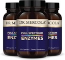 Dr. Mercola Full Spectrum Enzymy - 22 Různé enzymy - Podporuje trávicí a imunitní zdraví - Pomáhá diagnostikovat sacharidy, tuky a proteiny - Non- GMO, gluten- Free & Soy- 90 Kapsle (3 Pack)